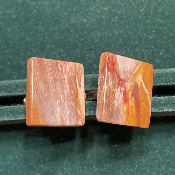 Vintage Natural Agate Cuff Links - Picture 15 of 16